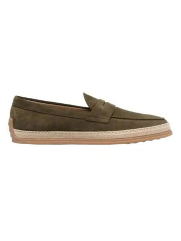 Suede Penny Loafer Khaki - TOD'S - BALAAN 1