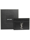 Monogram Card Case in Smooth Leather Black - SAINT LAURENT - BALAAN 6