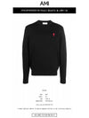 Heart Logo Patch Knit Top Black - AMI - BALAAN 3