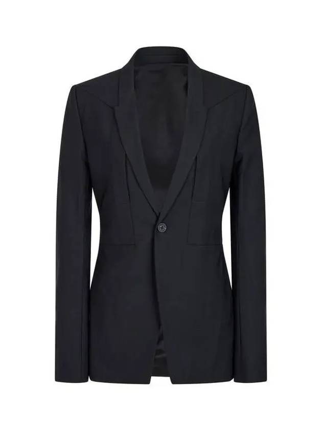 WOMEN Narrow Lapel One Button Jacket Black 271404 - RICK OWENS - BALAAN 1