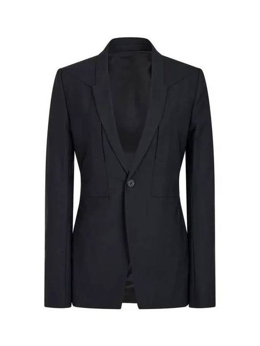 WOMEN Narrow Lapel One Button Jacket Black 271404 - RICK OWENS - BALAAN 1