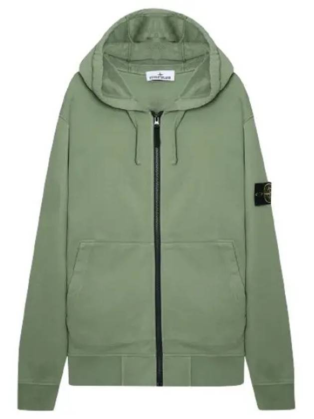 Wappen Patch Cotton Hooded Zip Up Sage - STONE ISLAND - BALAAN 2