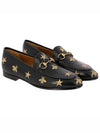 Jordan Vista Embroidered Leather Loafers Black - GUCCI - BALAAN.