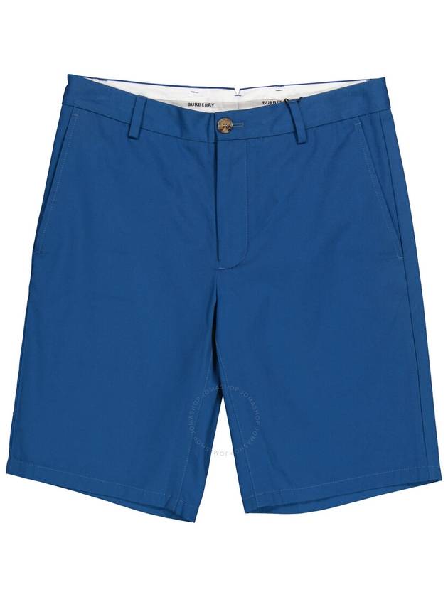 Burberry Dark Cerulean Blue Shibden Logo Applique Shorts Brand Size 54 Waist Size 37.4 - BURBERRY - BALAAN 1