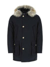 Arctic Detachable Fur Parka Melton Blue - WOOLRICH - BALAAN 1