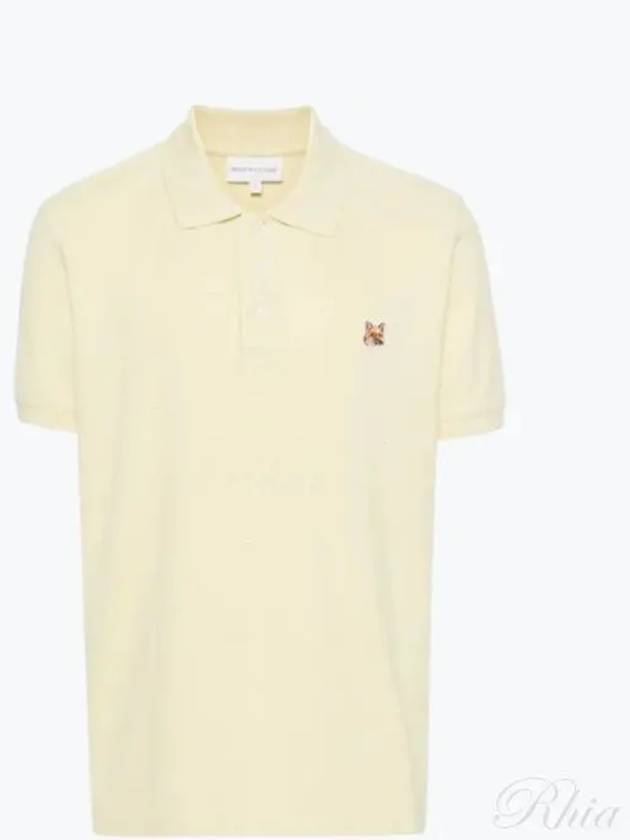 Fox Head Patch Cotton Polo Shirt Yellow - MAISON KITSUNE - BALAAN 2