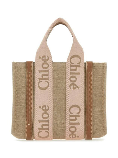 Woody Logo Small Tote Bag Blush Beige - CHLOE - BALAAN 1