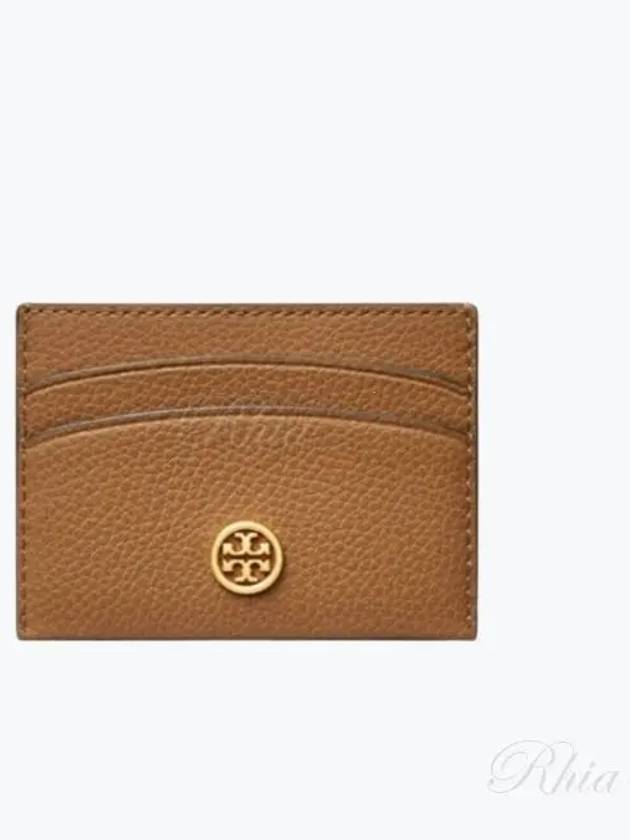 Women’s Robinson Pebble Grain Card Wallet Brown - TORY BURCH - BALAAN 2