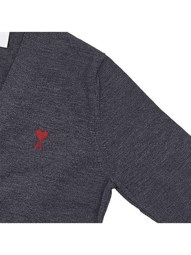 Women s Heart Logo Wool Cardigan FKC111 KN0025 055 - AMI - BALAAN 4