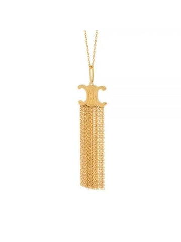 Triomphe Folk Fringe Long Necklace Gold - CELINE - BALAAN 1