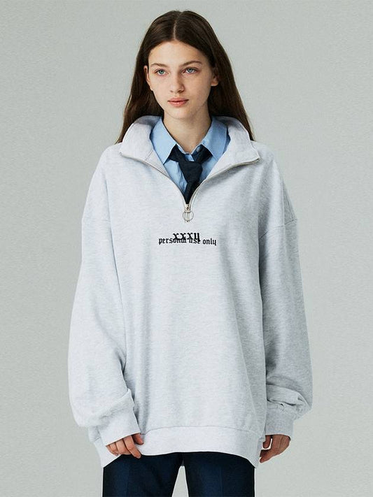 Unisex Anorak Sweatshirt White Melange - LMN3011 - BALAAN 2