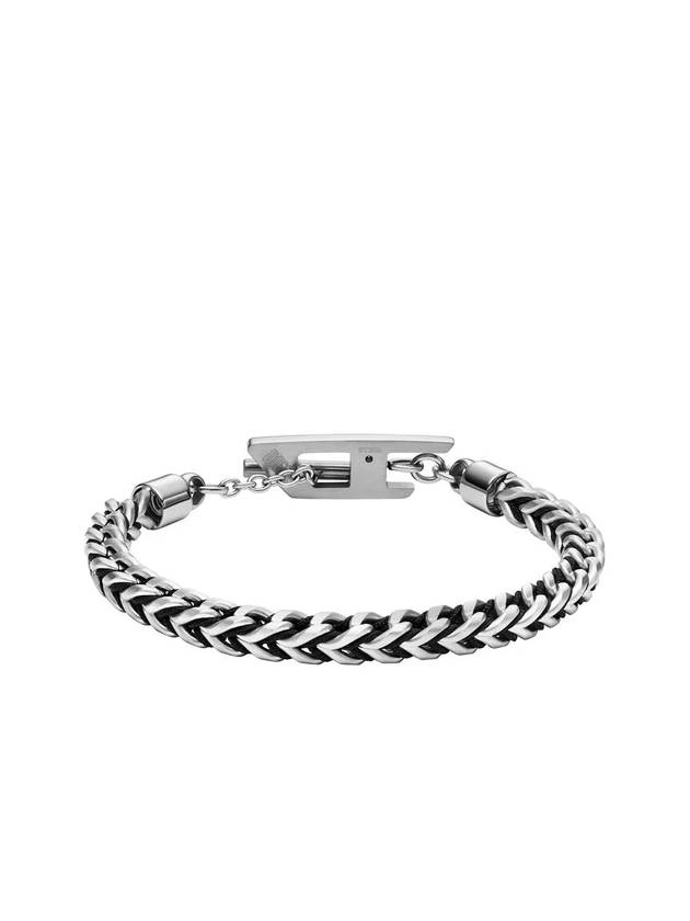 Stainless Steel Woven Chain Bracelet Silver - DIESEL - BALAAN 1