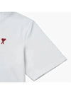 Small Heart Logo Boxy Fit Short Sleeve T-Shirt White - AMI - BALAAN 3