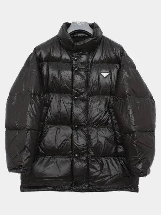 Triangle Logo Nylon Padded Jacket Black - PRADA - BALAAN 2