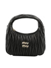 Wander Materasse Nappa Leather Mini Hobo Tote Bag Black - MIU MIU - BALAAN 3