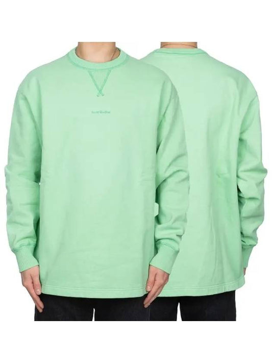 Acne Logo Print Sweatshirt Mint Green BI0082 - ACNE STUDIOS - BALAAN 1