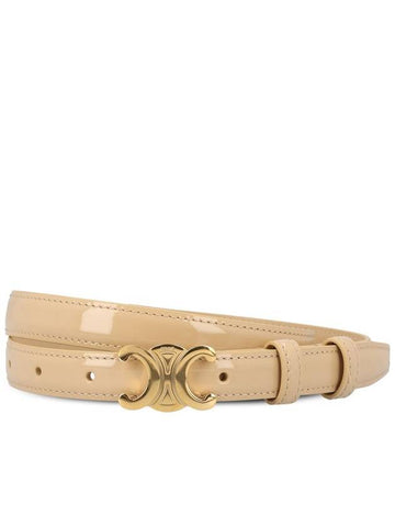 Triomphe Small Leather Belt Beige - CELINE - BALAAN 1