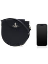 Smooth Half Moon Saddle Leather Shoulder Bag Black - VIVIENNE WESTWOOD - BALAAN 7