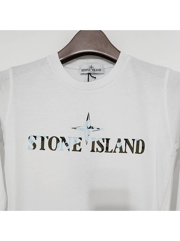 Kids Logo Long Sleeve T-Shirt White - STONE ISLAND - BALAAN 5