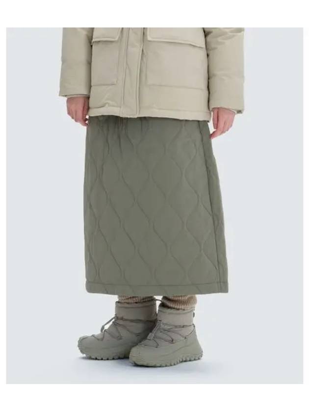 Recycled Quilted Women s Skirt Khaki S24WWFSK03 - SNOW PEAK - BALAAN 1