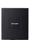 Embossed Logo Leather Card Wallet Black - SAINT LAURENT - BALAAN 7