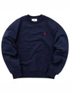 Heart Logo Organic Cotton Sweatshirt Navy - AMI - BALAAN 2