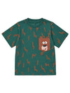 Stella McCartney TT8P71 Z1394 719MA Lightning Bolt Print Teddy Bear Chest Pocket Junior Short Sleeve Tee - STELLA MCCARTNEY - BALAAN 4