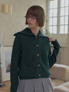 WINDPROOF SPREAD COLLAR CARDIGAN Forest Green - PLAYBOO - BALAAN 1