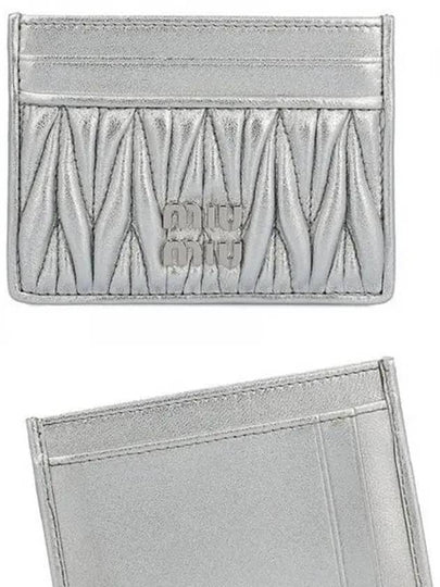 Matelasse Nappa Leather Card Wallet Silver - MIU MIU - BALAAN 2