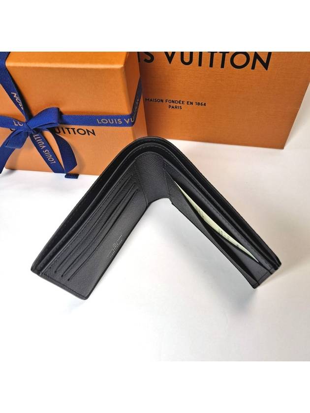 Multiple Taiga Leather Half Wallet Black - LOUIS VUITTON - BALAAN 5