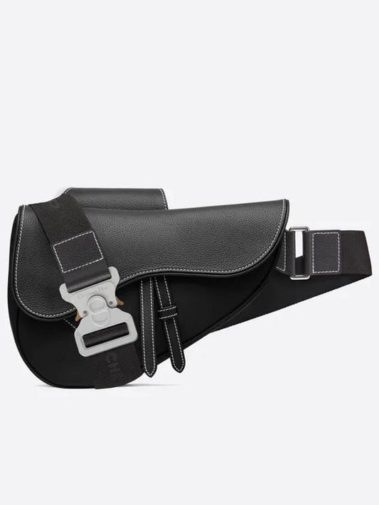 grained calfskin saddle bag black - DIOR - BALAAN 1