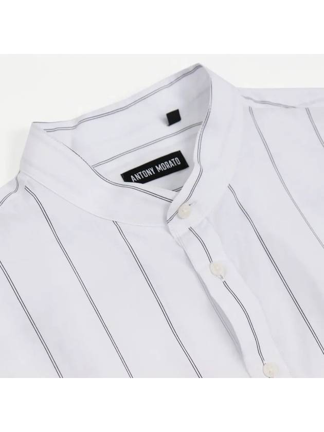 Striped point design white shirt SH130 - IKALOOOK - BALAAN 4