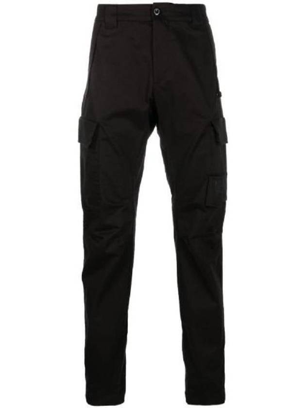 Men's Metropolis Stretch Satin Cargo Straight Pants Black - CP COMPANY - BALAAN 1