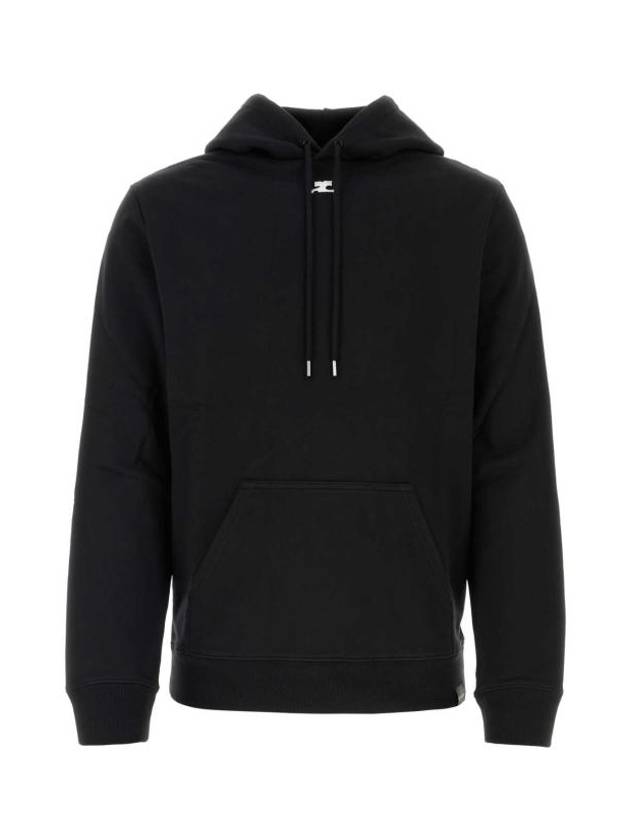 Embroidered Logo Hoodie Black - COURREGES - BALAAN 1