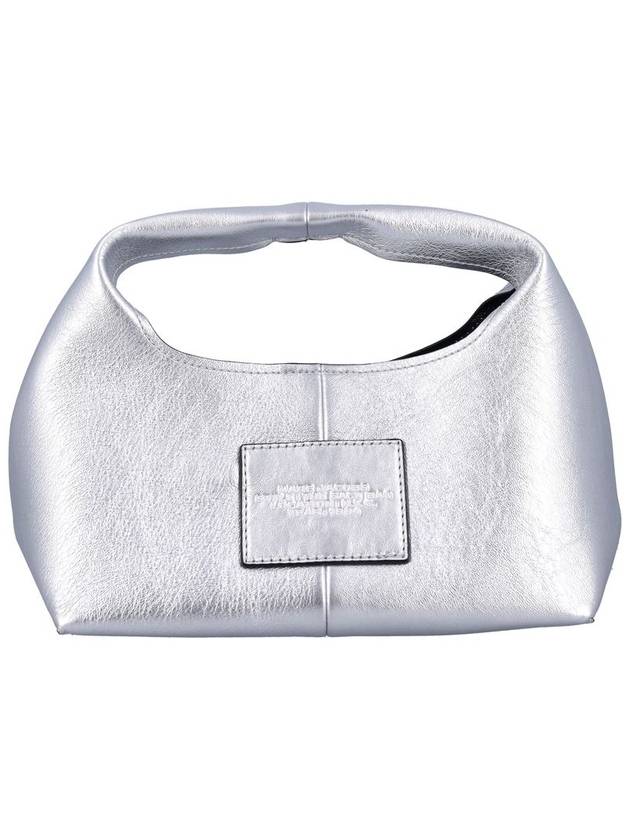 The Metallic Leather Mini Sock Tote Bag Silver - MARC JACOBS - BALAAN 5