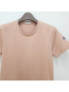 Cotton Jersey Short Sleeve T Shirt Light Pink - MONCLER - BALAAN 4