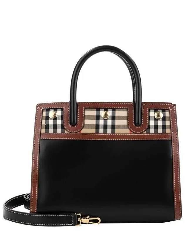 Vintage Check Two-Handle Title Mini Tote Bag Black - BURBERRY - BALAAN 2