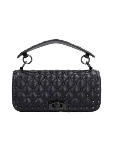 Rockstud Spike Shoulder Bag Black - VALENTINO - BALAAN 1