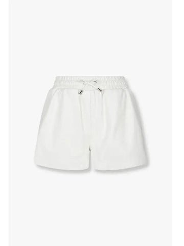 Women s Side Mini Slit Leather Shorts White - PHILIPP PLEIN - BALAAN 1