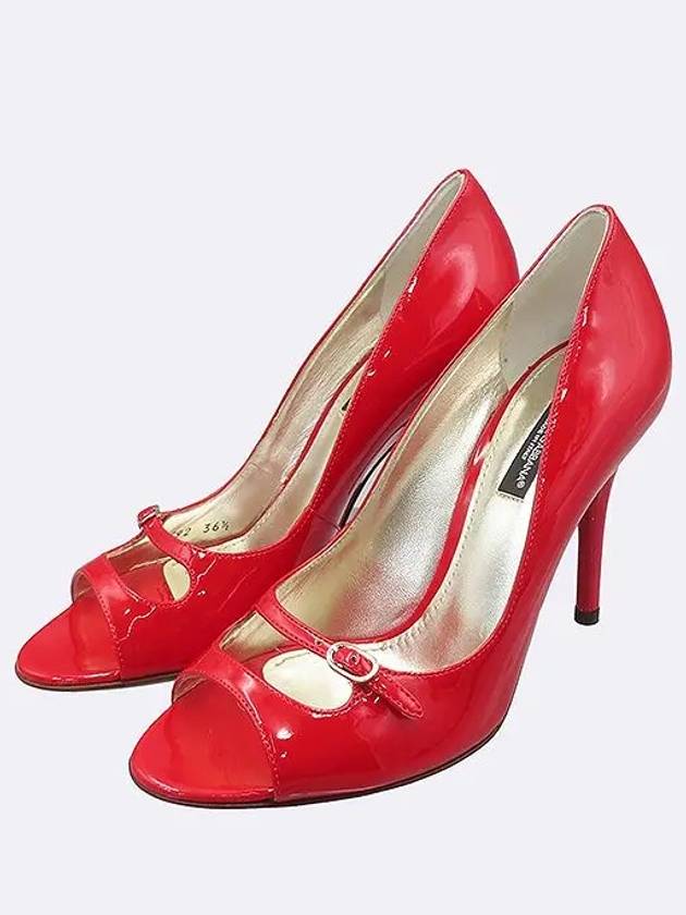 7592 Red color enamel open toe pumps women s shoes 235MM - DOLCE&GABBANA - BALAAN 6