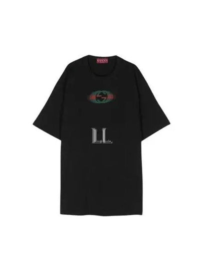 Interlocking G Shadow Print Short Sleeve T-Shirt Black - GUCCI - BALAAN 2