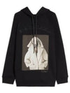 Lillo Graphic Print Cotton Hoodie Black - MAX MARA - BALAAN 2