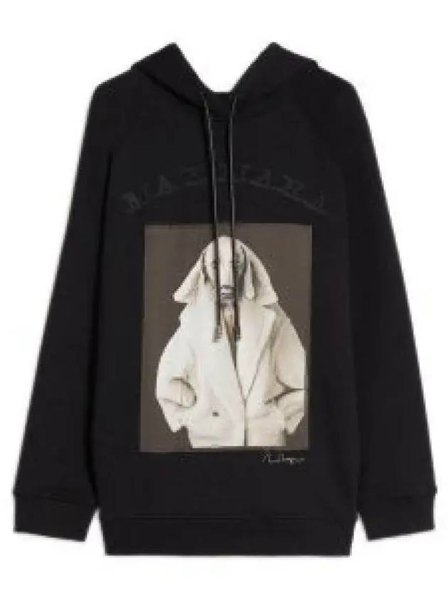 Lillo Graphic Print Cotton Hoodie Black - MAX MARA - BALAAN 2