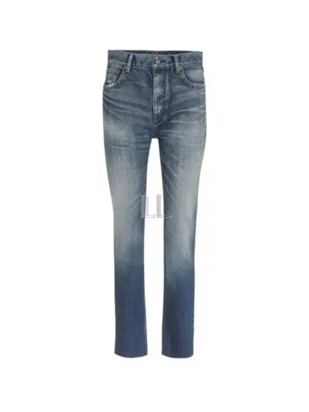 Denim Straight Jeans Blue - SAINT LAURENT - BALAAN 2