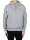 Small Heart Logo Cotton Hoodie Grey - AMI - BALAAN 3