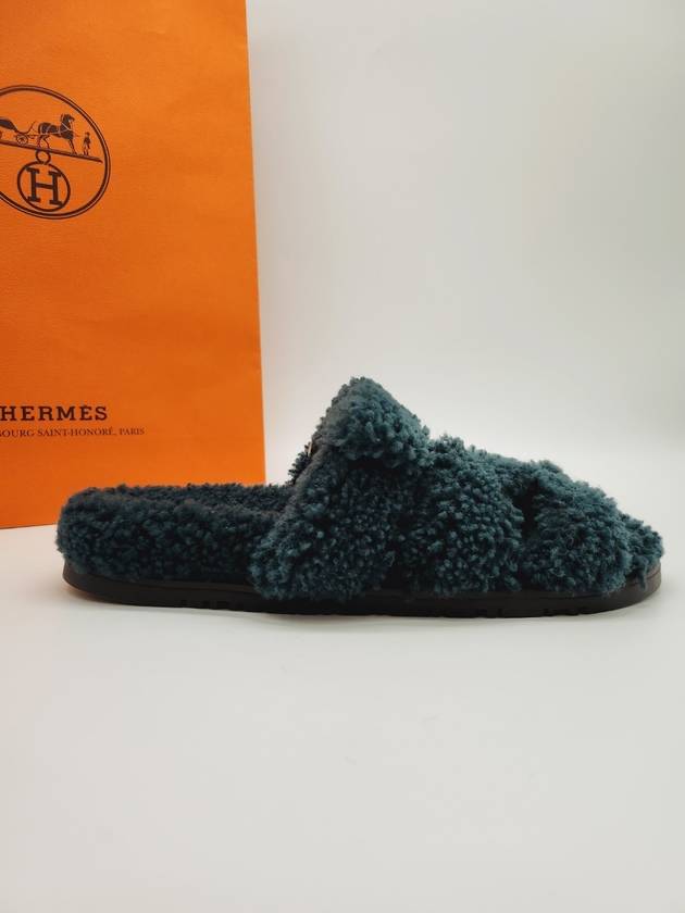 Chypre Wool Sandals Vert Anglais - HERMES - BALAAN 6