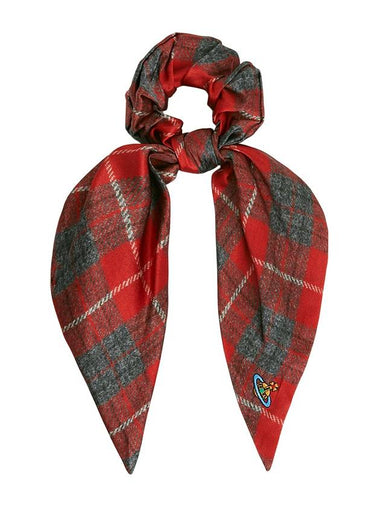 Women's Tartan Check Silk Scrunchy Red - VIVIENNE WESTWOOD - BALAAN 1