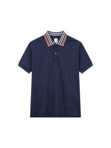 Jacquard Cotton Polo Shirt Navy - PAUL SMITH - BALAAN 1