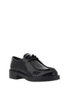 Triangle Logo Lace-Up Leather Derby Black - PRADA - BALAAN 3