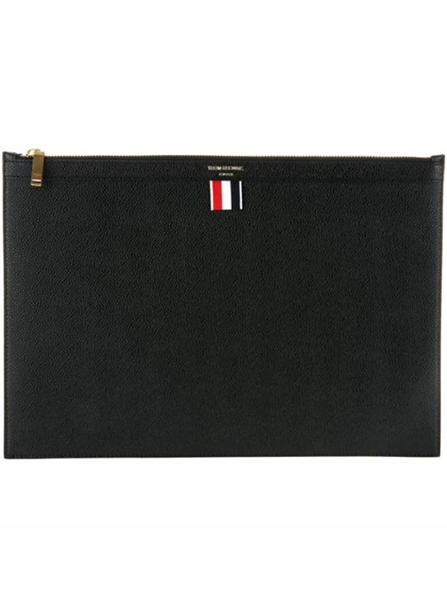 Medium Document Holder Clutch Bag Black - THOM BROWNE - BALAAN 2